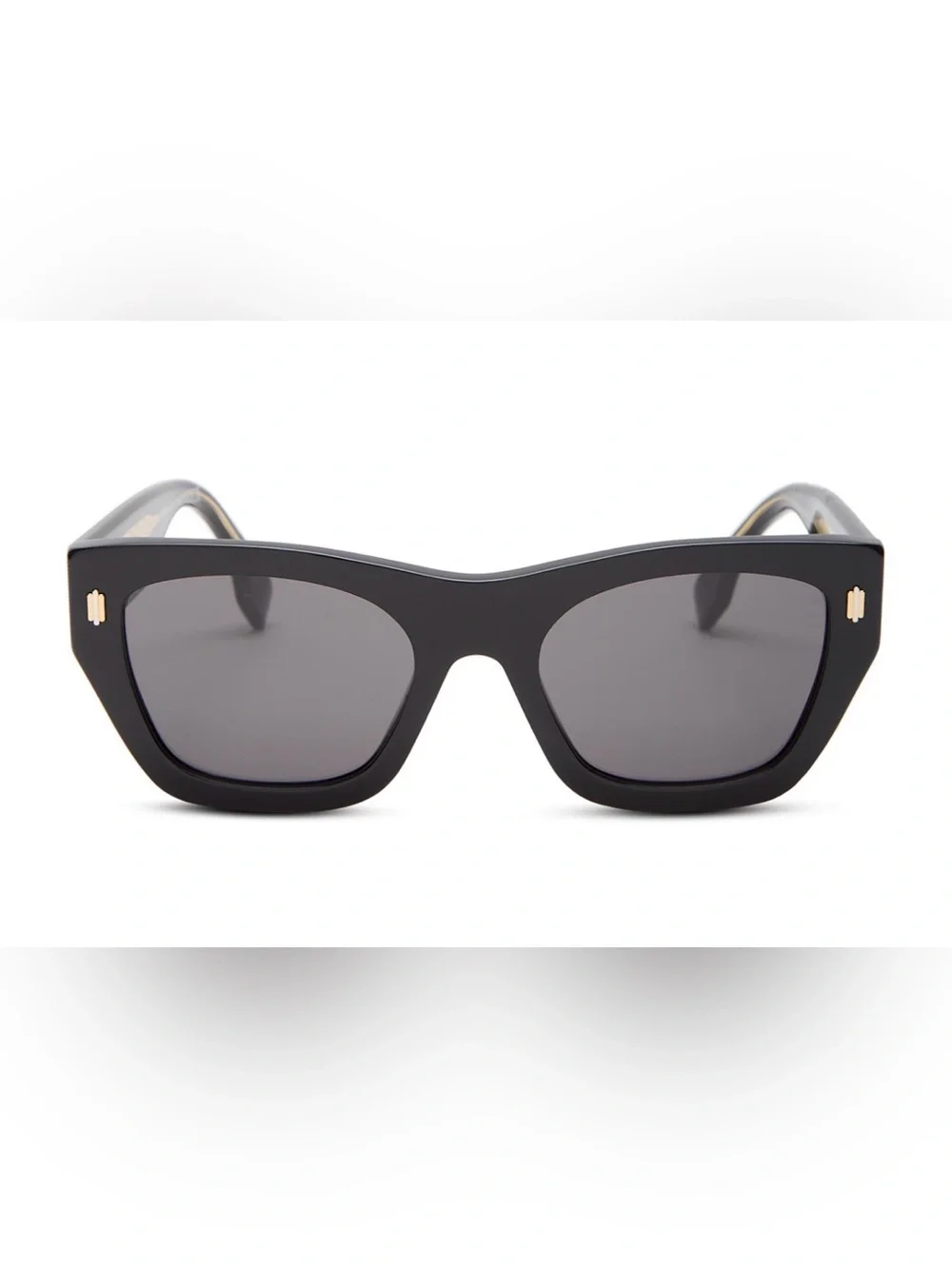 Fendi Black Cat-Eye Sunglasses with Gold Accents